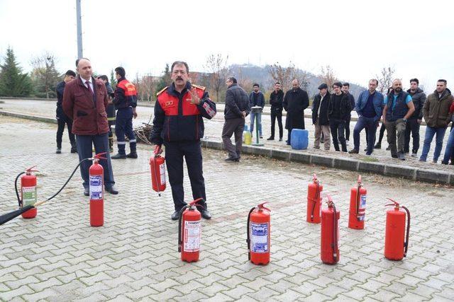 SDÜ’de yangın tatbikatı