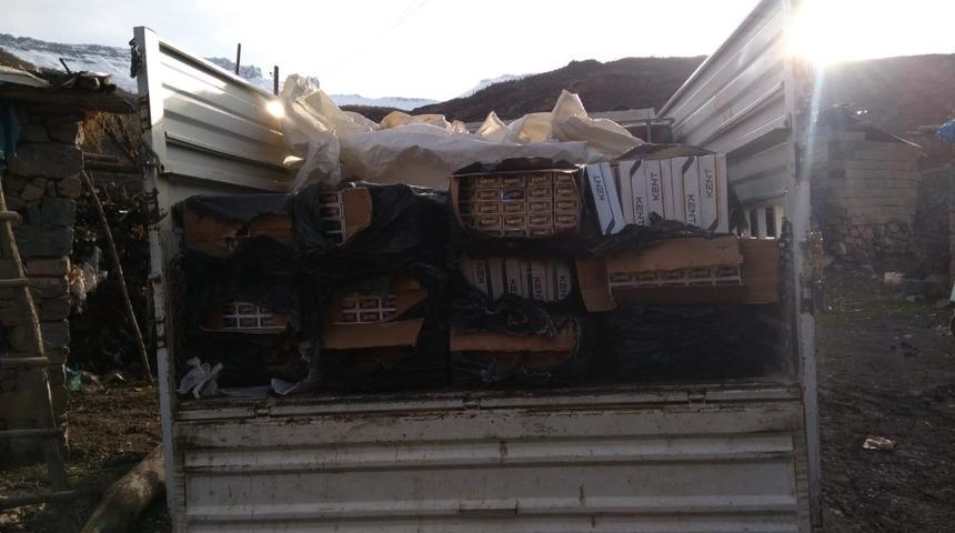 &Ccedil;atak&rsquo;ta 18 bin 910 paket ka&ccedil;ak sigara ele ge&ccedil;irildi