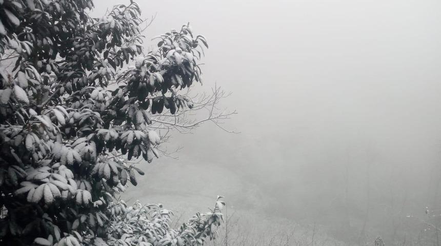 G&uuml;meli&rsquo;nin tepelerine ilk kar yağdı