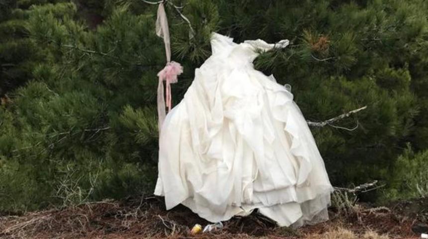 Çorum’da ormanlık alanda çok sayıda gelinlik bulundu