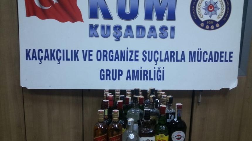 Kuşadası Polisi&rsquo;nden ka&ccedil;ak i&ccedil;ki operasyonu