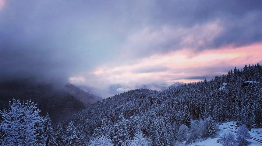 Giresun Yaylalarından kartpostallık kar manzaraları
