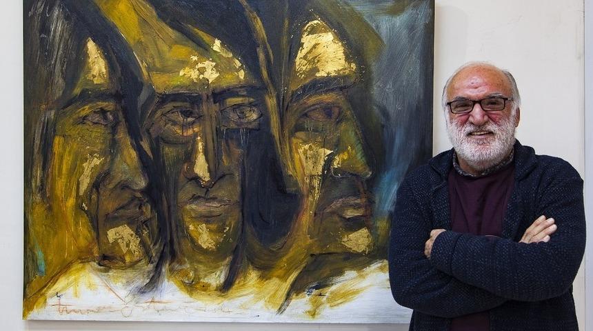 Ressamın eserleri halk k&uuml;t&uuml;phanesinde sanatseverlerle buluştu