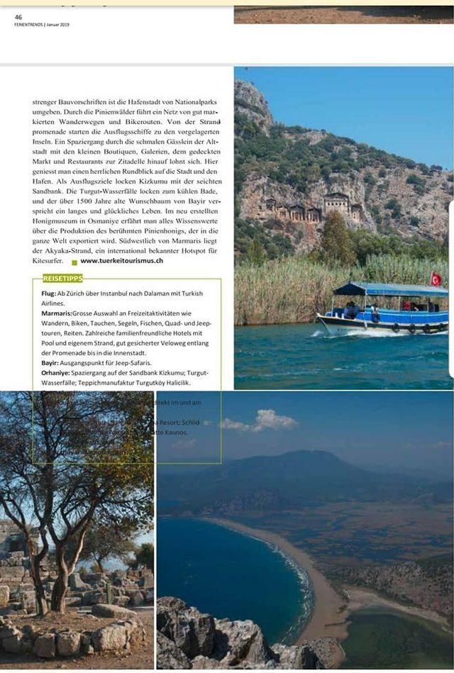 İsviçre dergisinde Dalyan ve Marmaris yer aldı