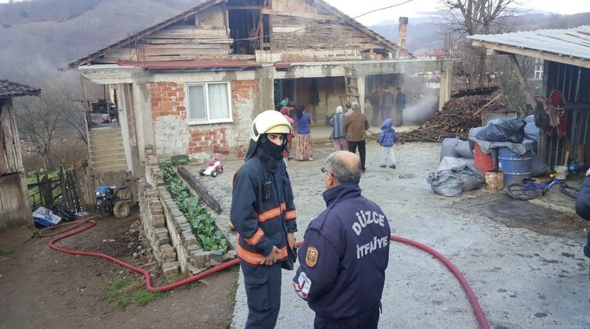 Kalorifer kazanı patladı sa&ccedil;ları yanarak kurtuldu