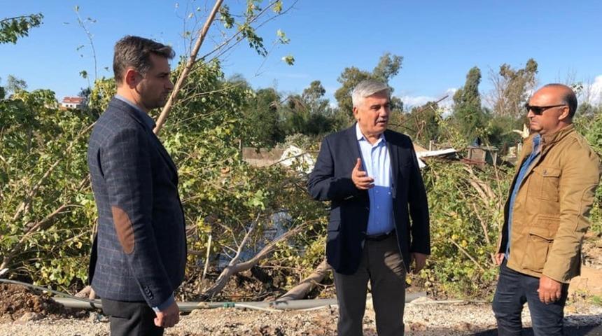 Başkan &Ccedil;alık, fırtınadan zarar g&ouml;ren b&ouml;lgeyi inceledi