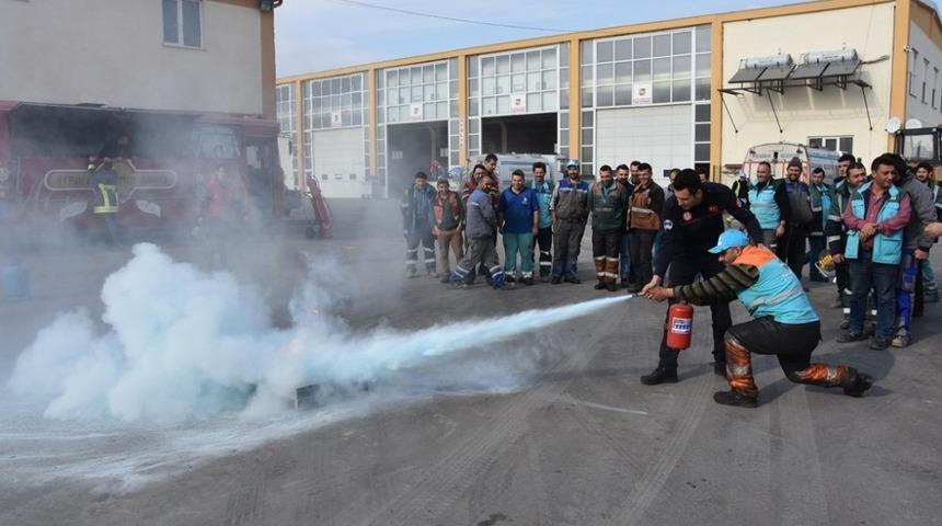 Kocasinan&rsquo;ın at&ouml;lyesinde nefes kesen yangın tatbikatı