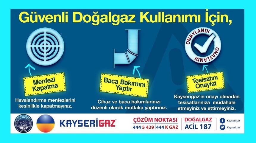 Kayserigaz&rsquo;dan g&uuml;venli doğalgaz kullanım uyarıları