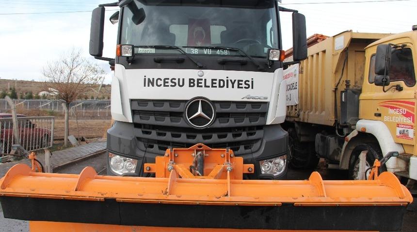 İncesu Belediyesi karla m&uuml;cadeleye hazır