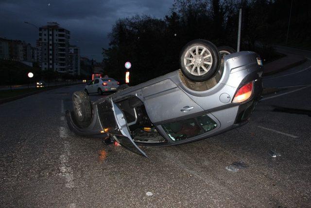 Samsun’da otomobil takla attı: 2 yaralı