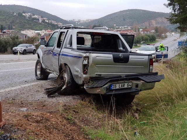 Kontrolden çıkan kamyonet takla attı: 1 yaralı