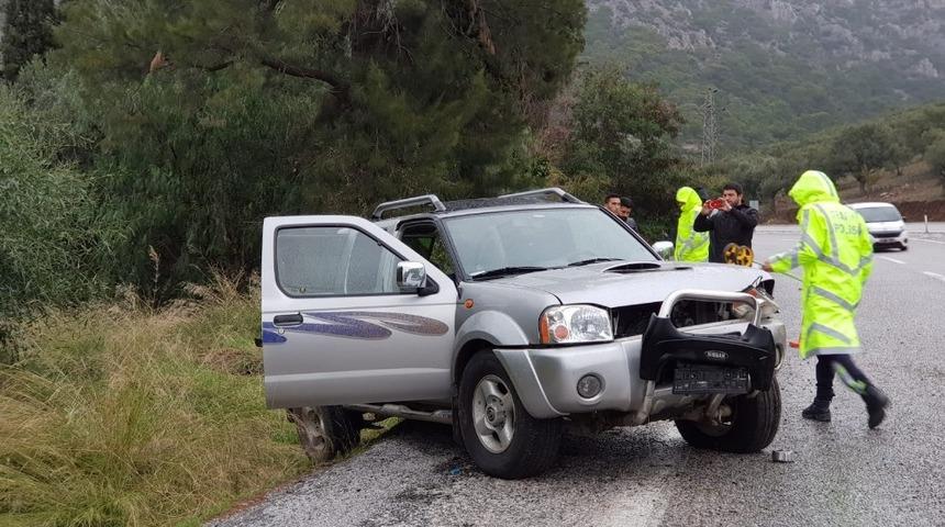 Kontrolden çıkan kamyonet takla attı: 1 yaralı