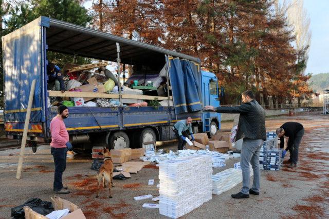 Tokat'ta 13 bin 750 paket kaçak sigara ele geçirildi