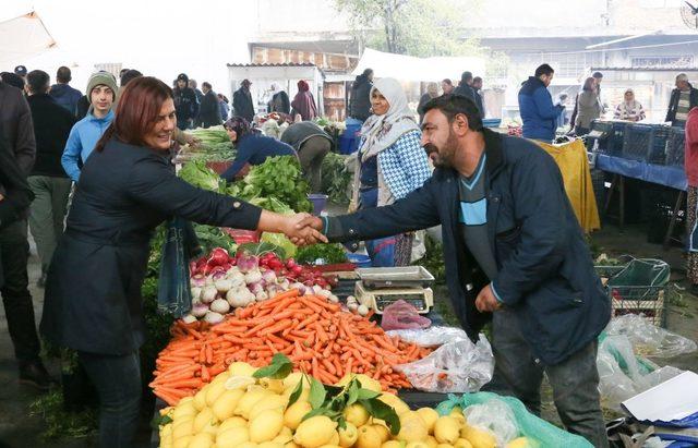 Başkan Çerçioğlu Sultanhisar pazarını ziyaret etti