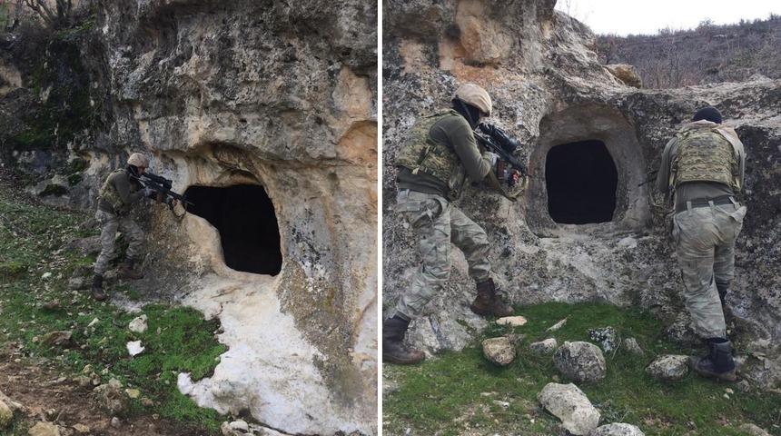 Diyarbakır'da PKK'lıların kullandığı sığınak ve mağaralar ile patlayıcılar bulundu