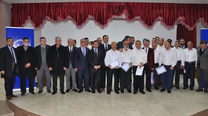 İslahiye&rsquo;de 17 imam hatibe ezan okuma sertifikası