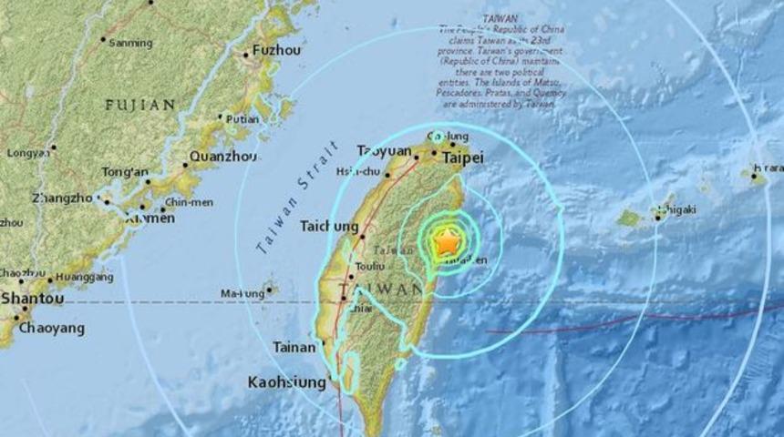 Tayvan&rsquo;da 5,6 b&uuml;y&uuml;kl&uuml;ğ&uuml;nde deprem