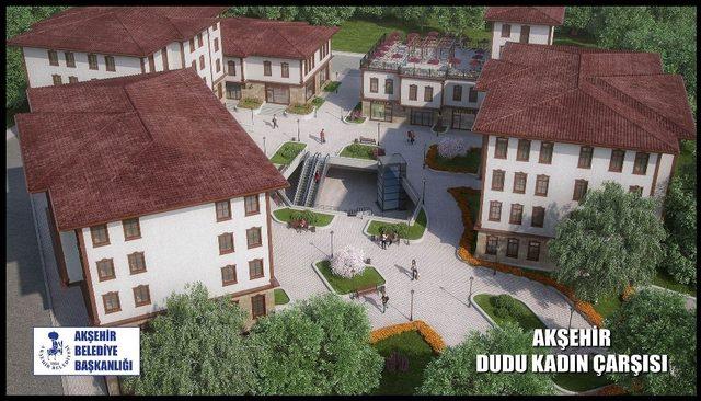 Akşehir’de Dudu Kadın Çarşısı inşaatı sürüyor