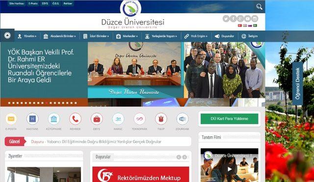 Düzce Üniversitesi internet sayfası 4 dilde hizmet sunuyor