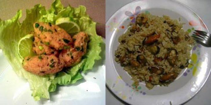 Midye Pilav ve Somon Çiğ Köfte