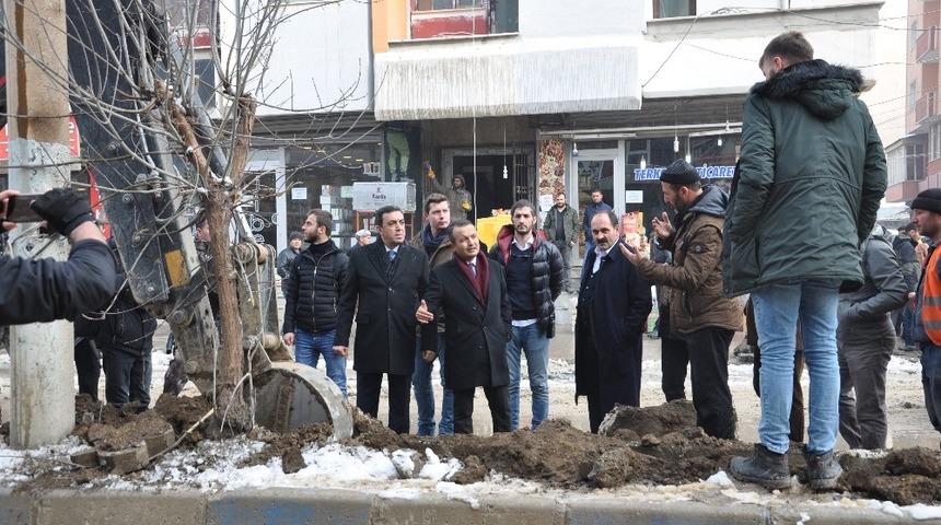 Kaymakam Kend&uuml;zler, &ccedil;alışmaları yerinde inceledi