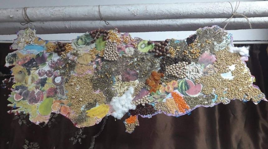 Bakliyattan yapılan T&uuml;rkiye haritası ilgi g&ouml;rd&uuml;