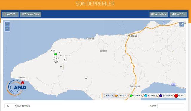 Yalova’da 4.5'lik depremin ardından 24 saatte 22 deprem meydana geldi