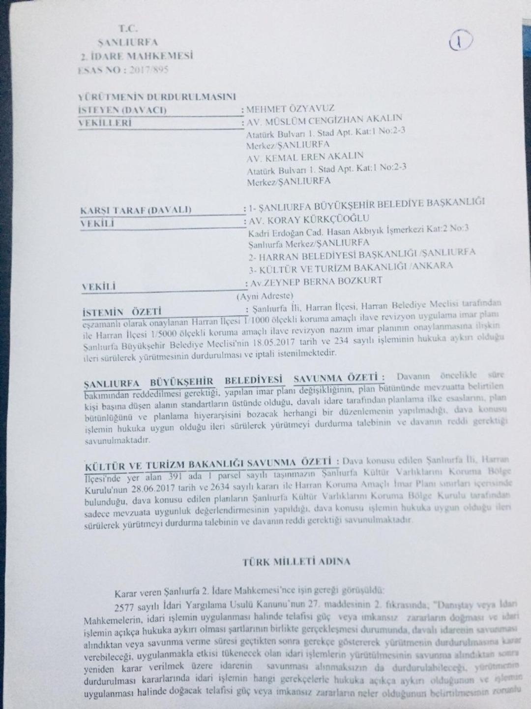 Harran Belediyesinden imar planı a&ccedil;ıklaması