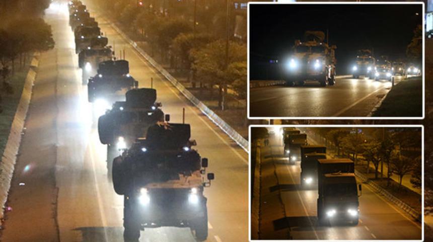 Sınıra dev sevkiyat! Konvoylar halinde ge&ccedil;tiler!