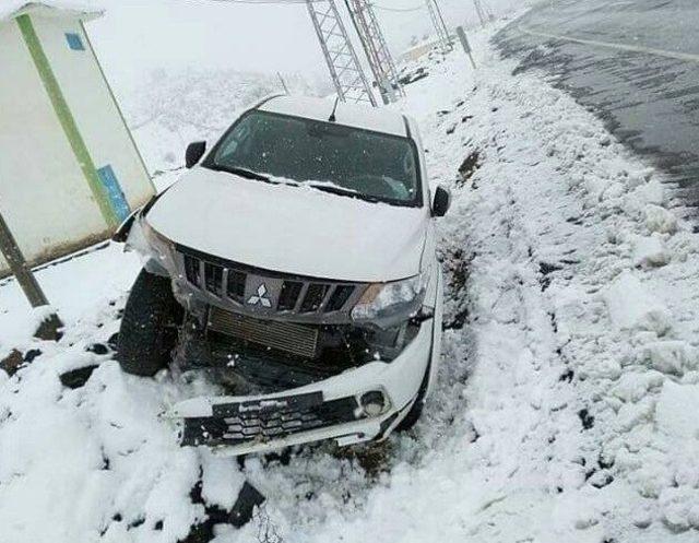 Yağış, kazaya neden oldu