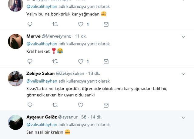 Sosyal medyada öğrencilerin kar sevinci