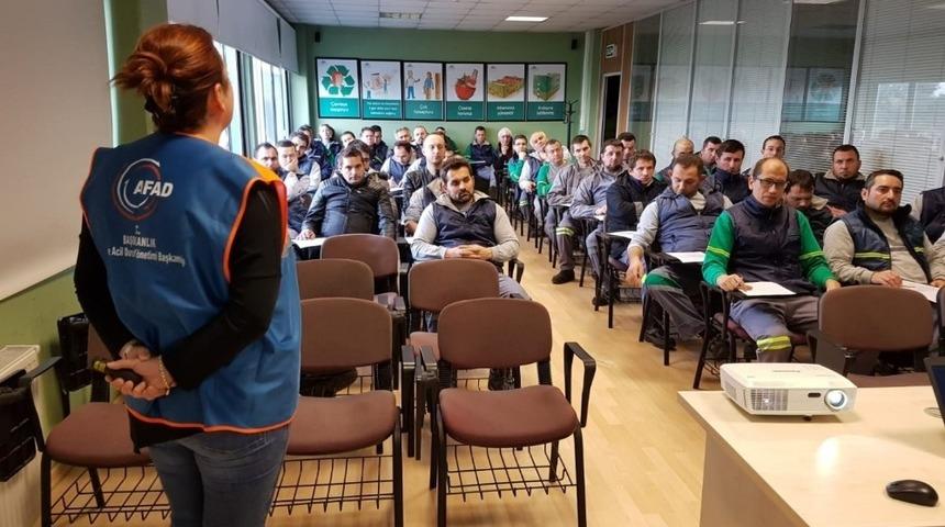 Ambalaj ve kağıt firması personeline deprem tatbikatı