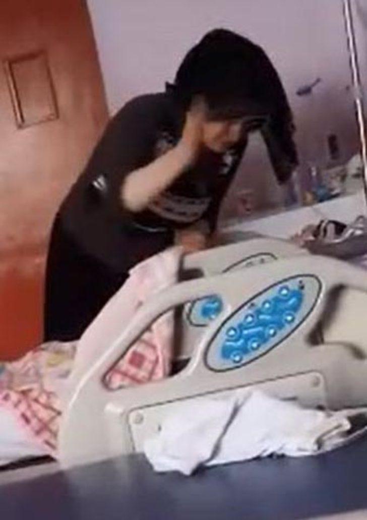 Hastane odasındaki anne şiddeti kamerada! Dakikalarca... G4