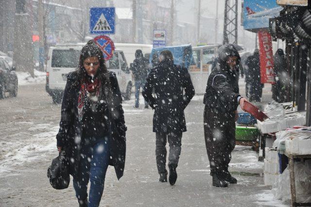 Yüksekova’da yoğun kar yağışı