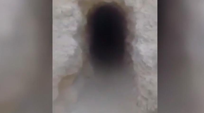 Terör örgütü YPG'nin Menbiç'teki tünelleri görüntülendi