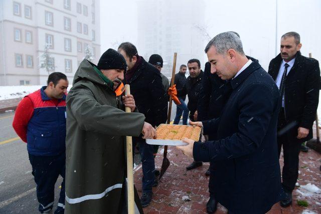 Yeşilyurt Belediyesinde karla mücadele çalışması