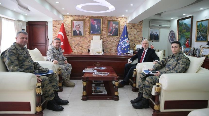 Tuğgeneral G&uuml;nd&uuml;z&rsquo;den Başkan Sara&ccedil;oğlu&rsquo;na ziyaret