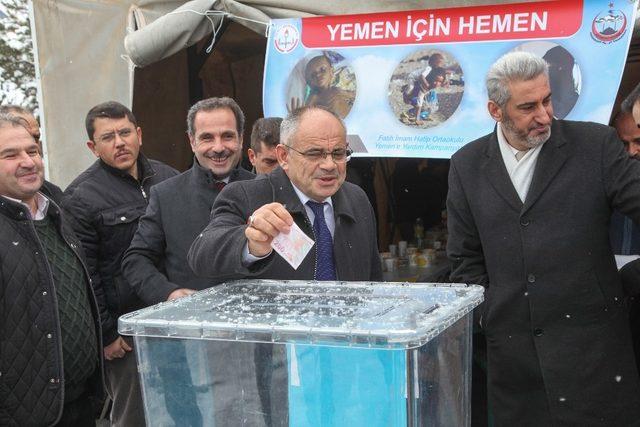 Yahyalı’da Yemen için kermes düzenlendi