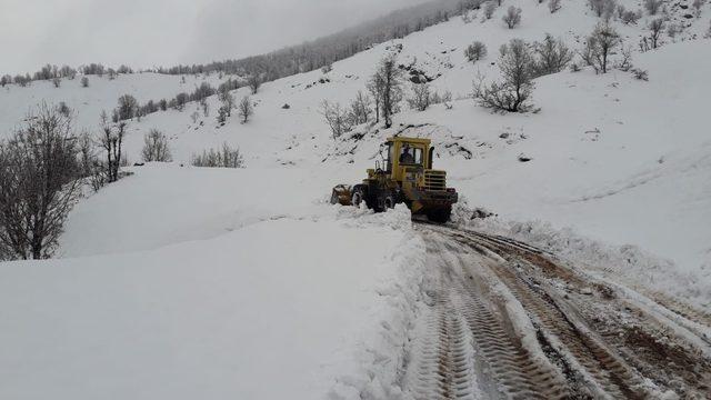 Lice’de kardan kapanan köy yolları ulaşıma açılıyor