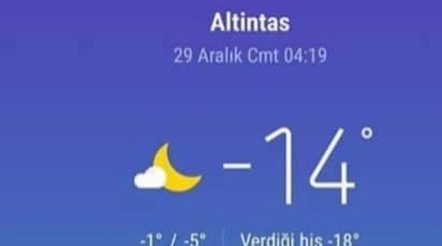 Altıntaş tarihinde ilk kez eksi 14