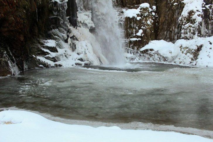 Çağlayandibi Şelalesi buz tuttu G4