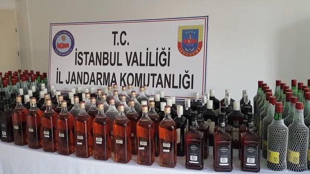 Jandarmadan sahte içki operasyonu, evi içki imalathanesine çevirmişler