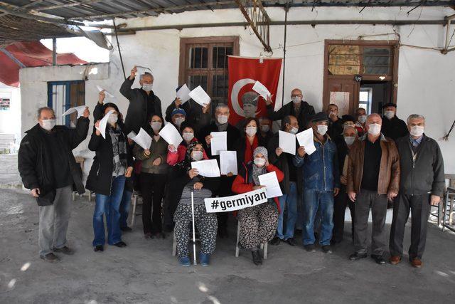 Taş ocağını, beyaz maske takarak protesto ettiler