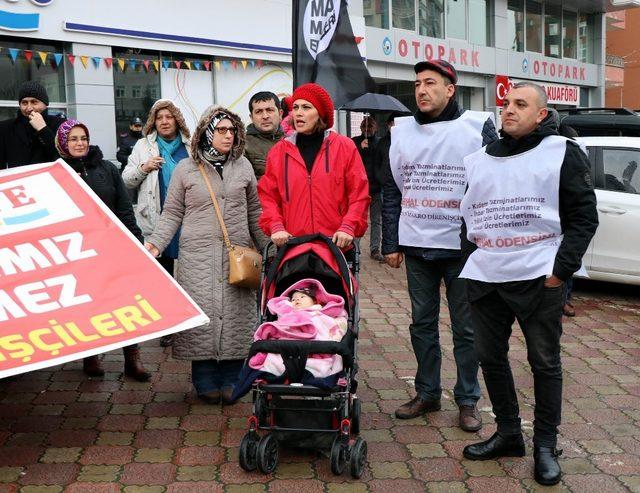 İşten çıkartılan çalışanlar tazminatları için yürüdü