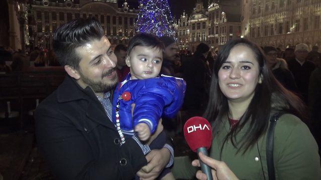 Brüksel’de binlerce kişi yeni yıla Grand Palace meydanında coşku ile girdi
