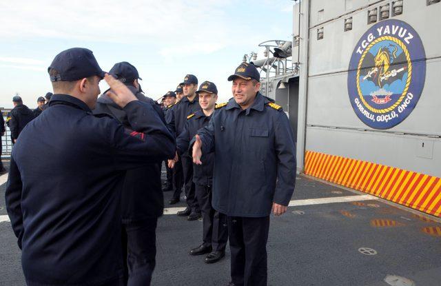 Deniz Kuvvetleri'nin caydırıcı gücü TCG Yavuz Fırkateyni'nde yeni yıl nöbeti