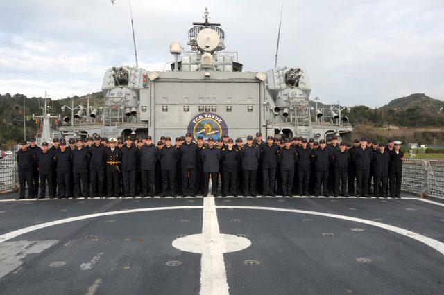 Deniz Kuvvetleri'nin caydırıcı gücü TCG Yavuz Fırkateyni'nde yeni yıl nöbeti