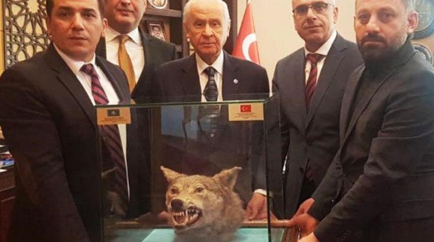MHP lideri Devlet Bah&ccedil;eli'ye sıra dışı hediye