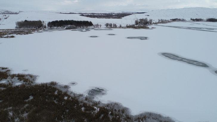Sivas'ın gölleri buzla kaplandı!  G1