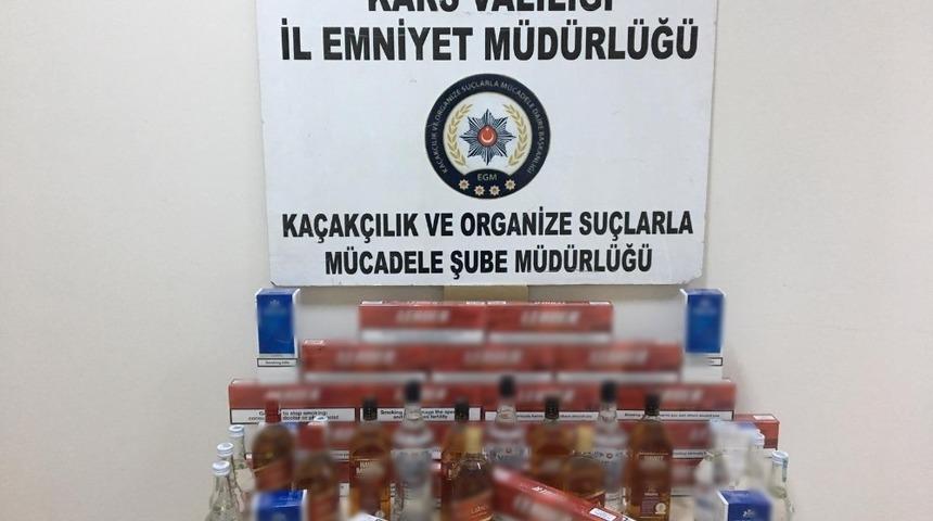Kars polisinden sahte i&ccedil;ki ve uyuşturucu operasyonu